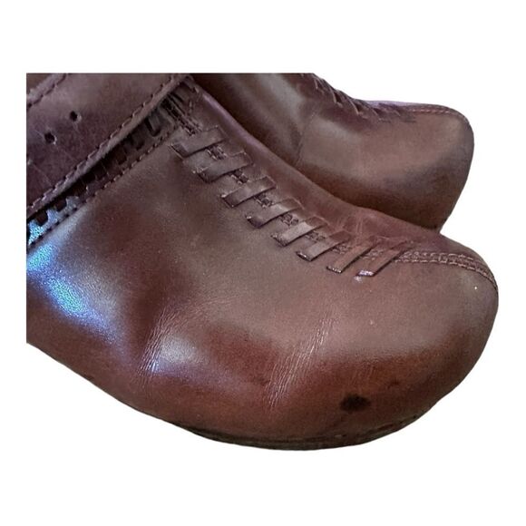 Dansko Brown Leather Clogs Braided Women's Comfort Backless Heel Strap 38 7.5-8 - Picture 7 of 7